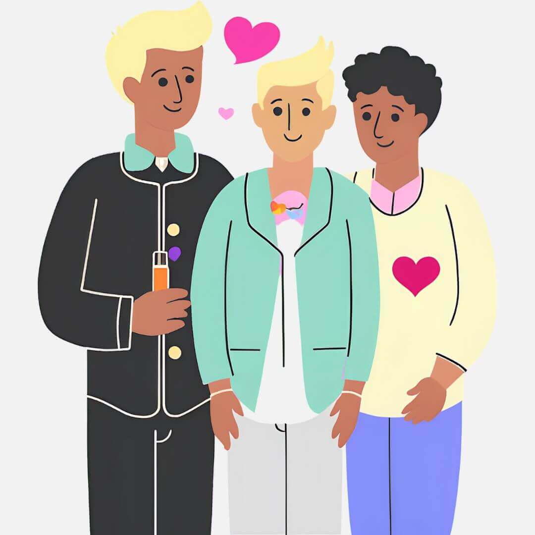 a group of gay men standing together