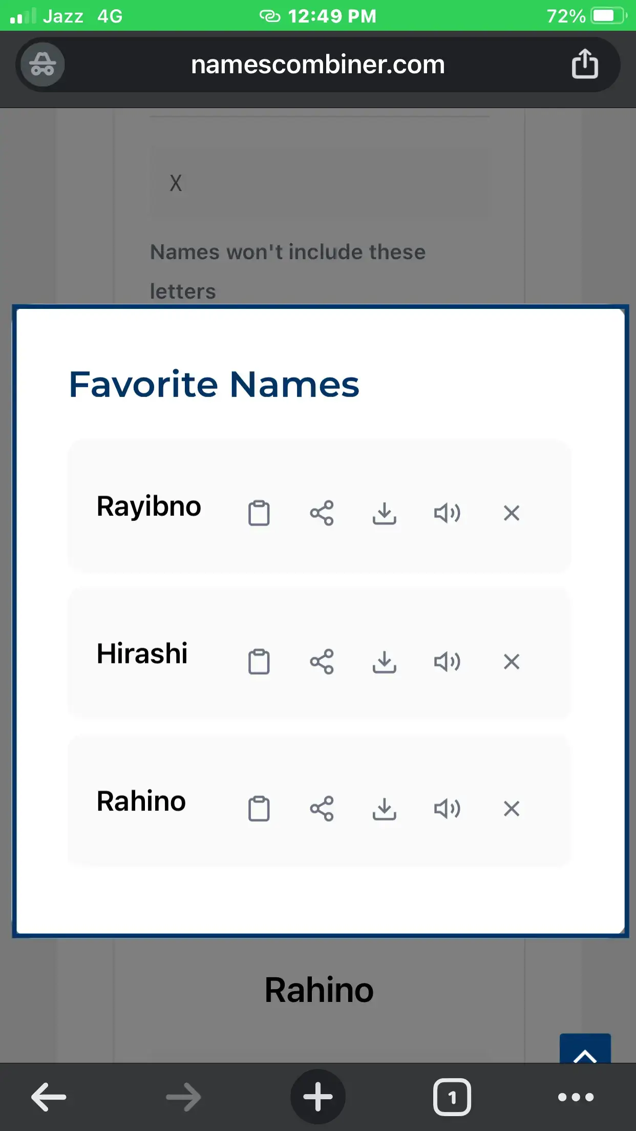 Name Combiner, favorite names in mobile