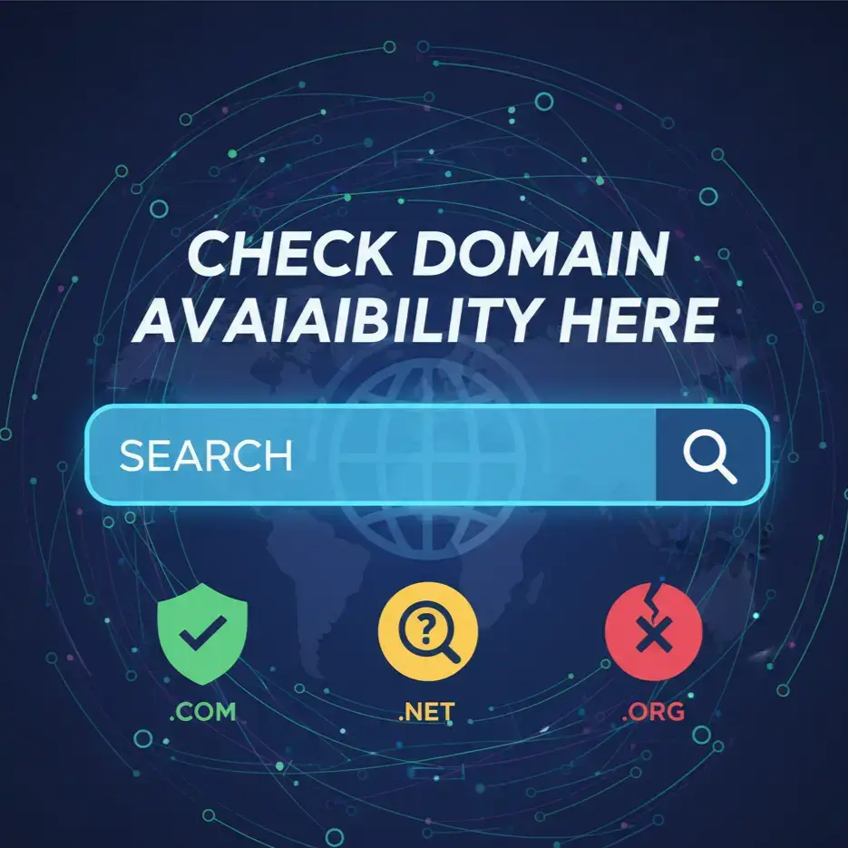 Domain availability search interface graphic