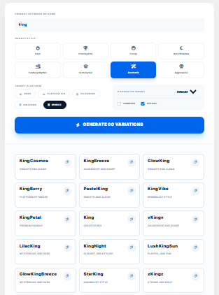 gamertag generator with keywords